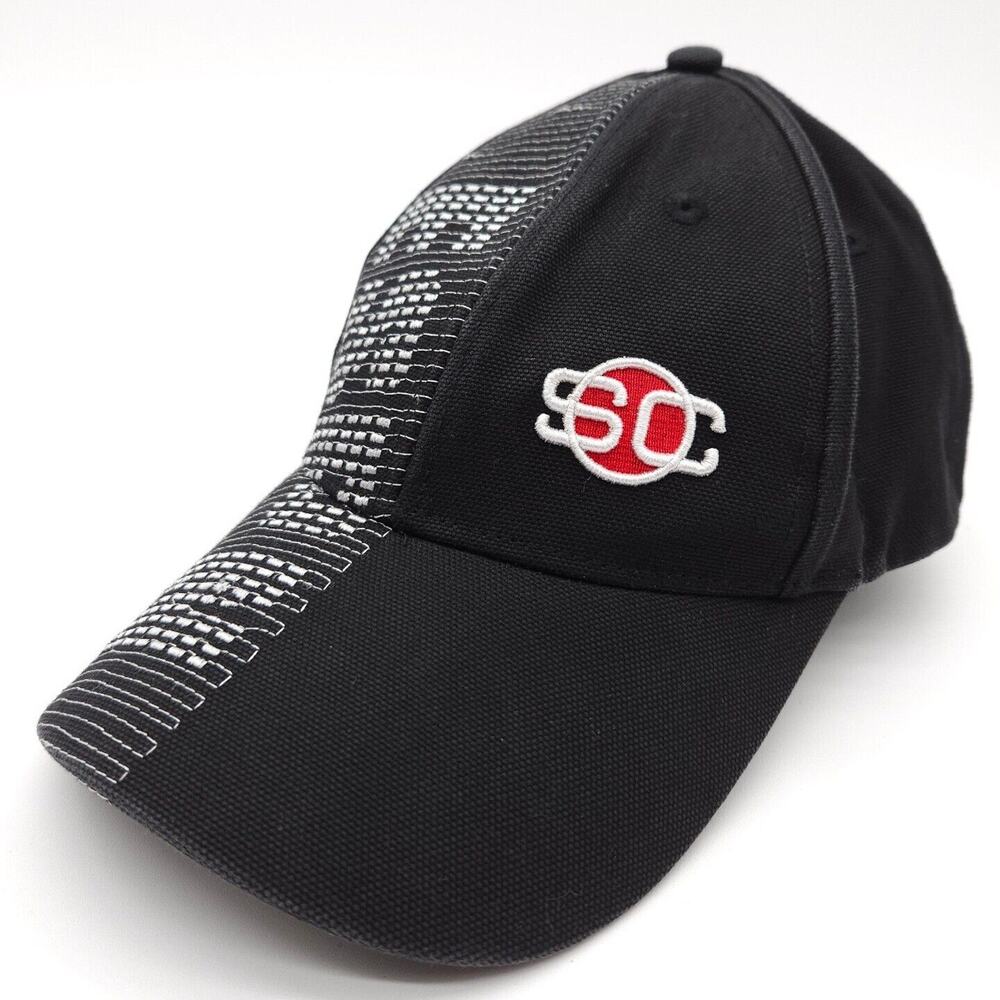 ESPN Sports Center Strapback Hat Baseball Cap Black Spellout Embroidered Adult‎
